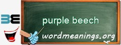 WordMeaning blackboard for purple beech